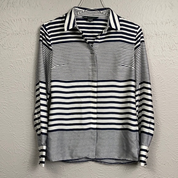 Armani Exchange Navy Blue & White Striped Shirt XS - Picture 1 of 7